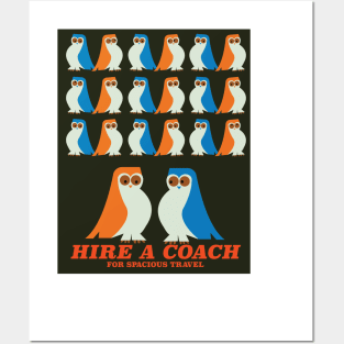 Hire a coach vintage travel poster Posters and Art